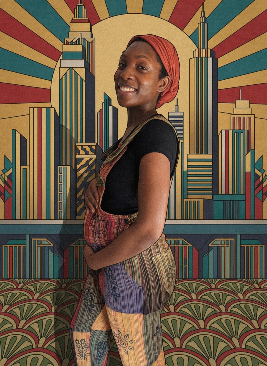 Maame showing her beautiful baby bump